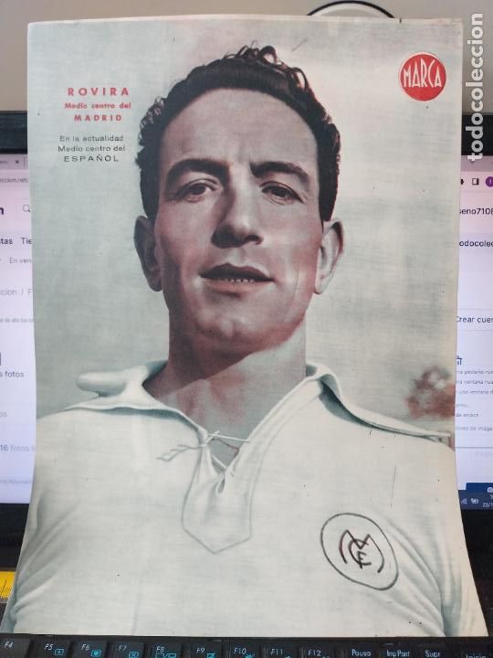 Sammelleidenschaft Sport: ROVIRA REAL MADRID MARCA A&Ntilde;OS 40 LAMINA POSTER ORIGINAL 34 X 23.7CM APRX