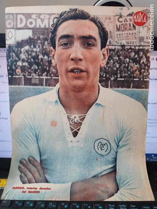 Sammelleidenschaft Sport: ALONSO REAL MADRID MARCA A&Ntilde;OS 40 LAMINA POSTER ORIGINAL 34 X 23.7CM APRX