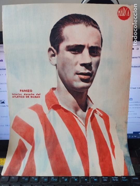 Sammelleidenschaft Sport: PANIZO BILBAO MARCA A&Ntilde;OS 40 LAMINA FUTBOL POSTER ORIGINAL 34 X 23.7CM APRX