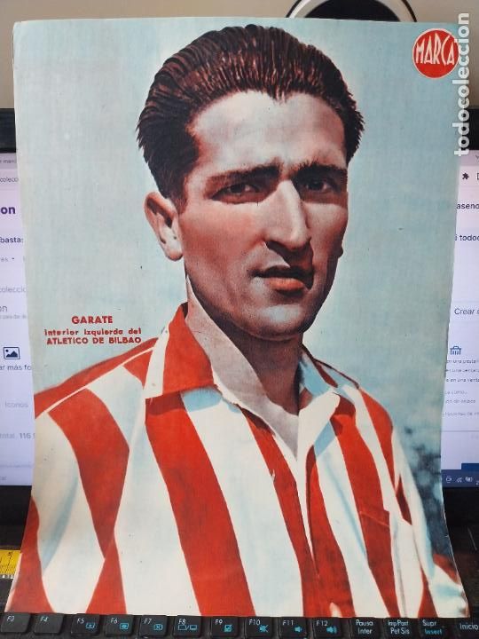 Sammelleidenschaft Sport: GARATE * BILBAO MARCA A&Ntilde;OS 40 LAMINA FUTBOL POSTER ORIGINAL 34 X 23.7CM APRX
