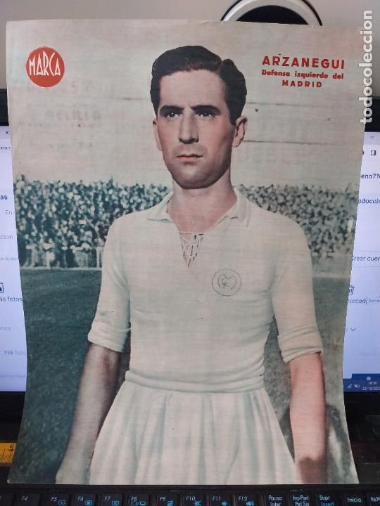 Sammelleidenschaft Sport: ARZANEGUI REAL MADRID * MARCA A&Ntilde;OS 40 LAMINA FUTBOL POSTER ORIGINAL 34 X 23.7CM APRX