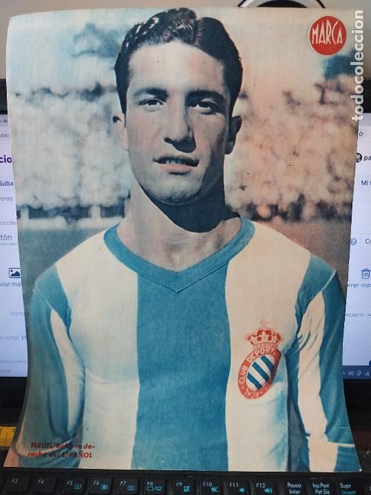 Sammelleidenschaft Sport: TERUEL R C D ESPA&Ntilde;OL MARCA A&Ntilde;OS 40 LAMINA FUTBOL POSTER ORIGINAL 34 X 23.7CM APRX
