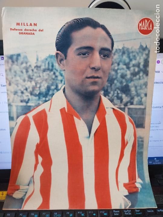 Sammelleidenschaft Sport: MILLAN GRANADA MARCA A&Ntilde;OS 40 LAMINA FUTBOL POSTER ORIGINAL 34 X 23.7CM APRX