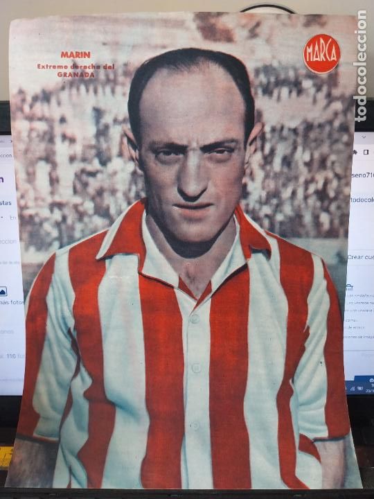 Sammelleidenschaft Sport: MARIN GRANADA MARCA A&Ntilde;OS 40 LAMINA FUTBOL POSTER ORIGINAL 34 X 23.7CM APRX