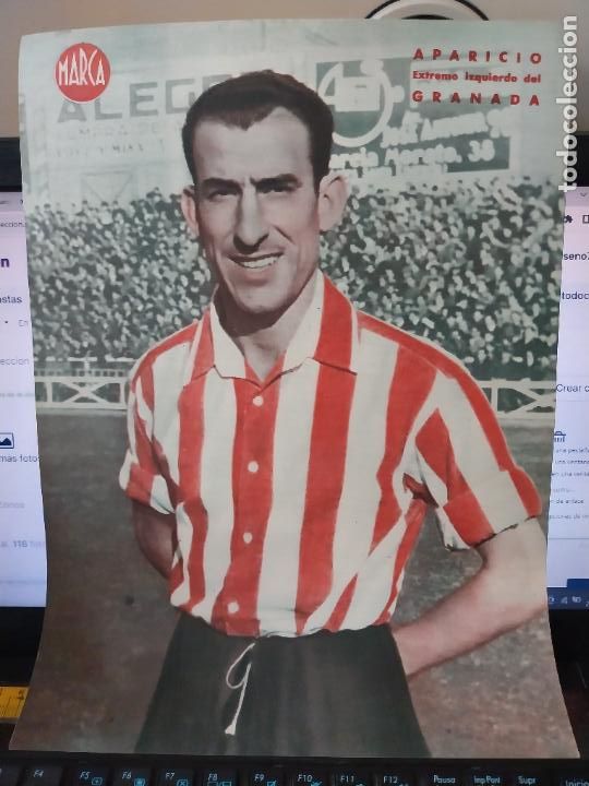 Sammelleidenschaft Sport: APARICIO GRANADA MARCA A&Ntilde;OS 40 LAMINA FUTBOL POSTER ORIGINAL 34 X 23.7CM APRX