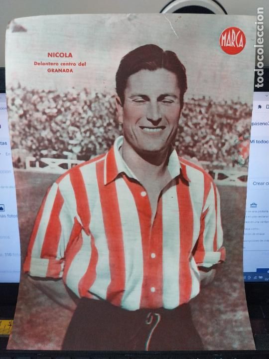 Sammelleidenschaft Sport: NICOLA GRANADA MARCA A&Ntilde;OS 40 LAMINA FUTBOL POSTER ORIGINAL 34 X 23.7CM APRX