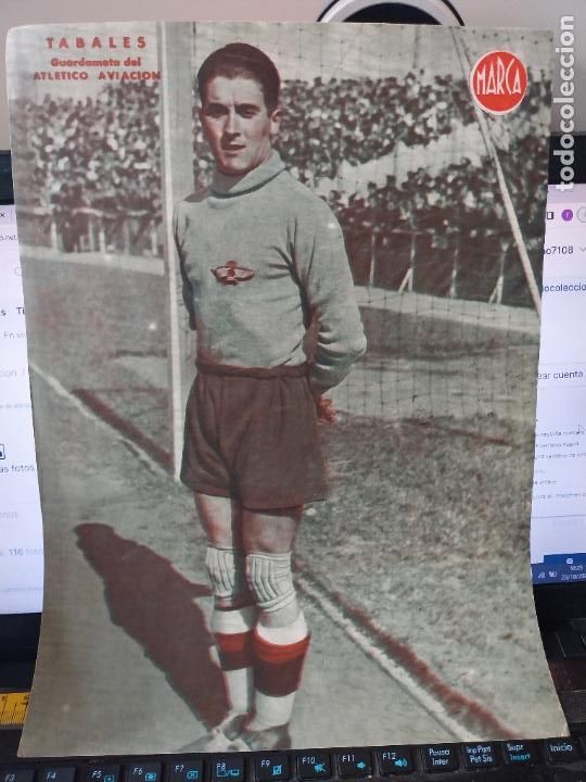 Sammelleidenschaft Sport: TABALES ATLETICO AVIACION MARCA A&Ntilde;OS 40 LAMINA FUTBOL POSTER ORIGINAL 34 X 23.7CM APRX