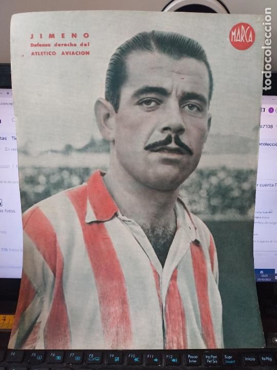 Sammelleidenschaft Sport: JIMENO ATLETICO AVIACION MARCA A&Ntilde;OS 40 LAMINA FUTBOL POSTER ORIGINAL 34 X 23.7CM APRX