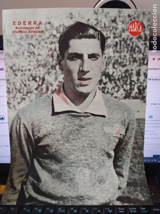 Sammelleidenschaft Sport: EDERRA ATLETICO AVIACION MARCA A&Ntilde;OS 40 LAMINA FUTBOL POSTER ORIGINAL 34 X 23.7CM APRX