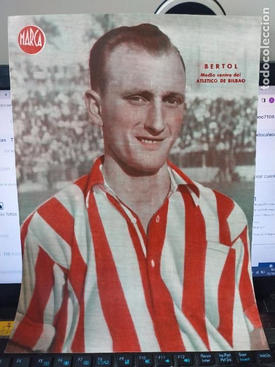 Sammelleidenschaft Sport: BERTOL BILBAO MARCA A&Ntilde;OS 40 LAMINA FUTBOL POSTER ORIGINAL 34 X 23.7CM APRX
