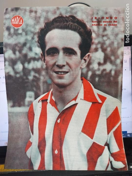 Sammelleidenschaft Sport: IRIONDO BILBAO MARCA A&Ntilde;OS 40 LAMINA FUTBOL POSTER ORIGINAL 34 X 23.7CM APRX