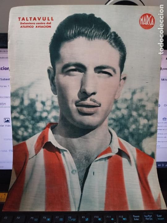 Sammelleidenschaft Sport: TALTAVULL ATLETICO AVIACION MARCA A&Ntilde;OS 40 LAMINA FUTBOL POSTER ORIGINAL 34 X 23.7CM APRX