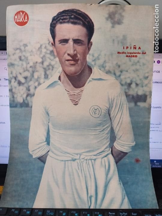 Sammelleidenschaft Sport: IPI&Ntilde;A REAL MADRID MARCA A&Ntilde;OS 40 LAMINA FUTBOL POSTER ORIGINAL 34 X 23.7CM APRX