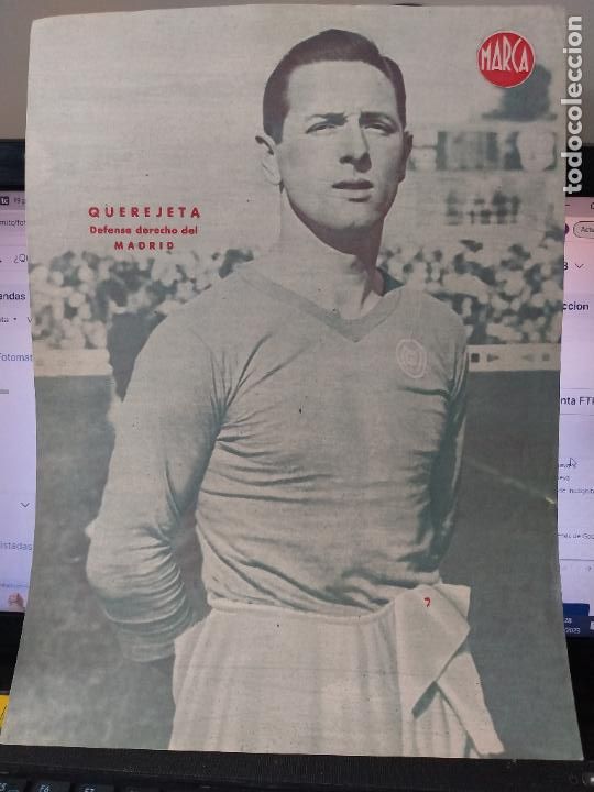 Sammelleidenschaft Sport: QUEREJETA * REAL MADRID MARCA A&Ntilde;OS 40 LAMINA FUTBOL POSTER ORIGINAL 34 X 23.7CM APRX