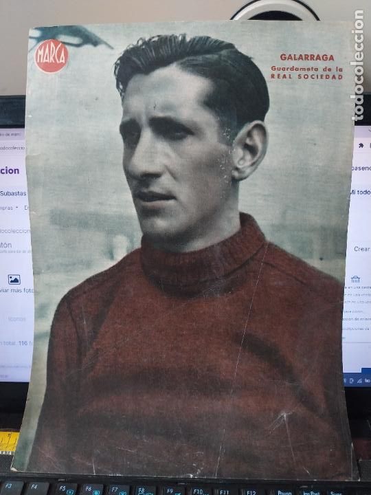 Sammelleidenschaft Sport: GALARRAGA REAL SOCIEDAD MARCA A&Ntilde;OS 40 LAMINA FUTBOL POSTER ORIGINAL 34 X 23.7CM APRX
