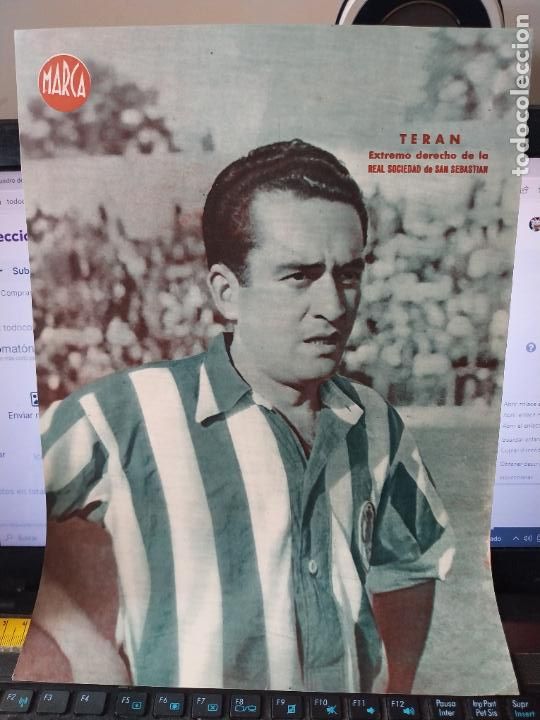 Sammelleidenschaft Sport: TERAN REAL SOCIEDAD MARCA A&Ntilde;OS 40 LAMINA FUTBOL POSTER ORIGINAL 34 X 23.7CM APRX
