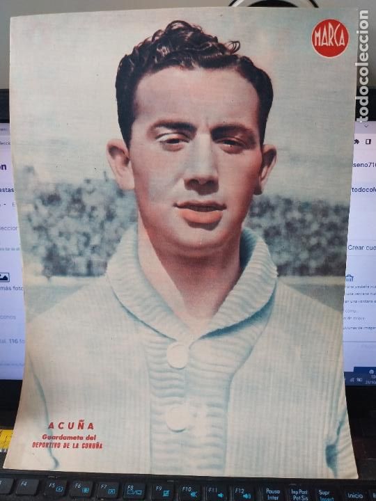 Sammelleidenschaft Sport: ACU&Ntilde;A CORU&Ntilde;A MARCA A&Ntilde;OS 40 LAMINA FUTBOL POSTER ORIGINAL 34 X 23.7CM APRX
