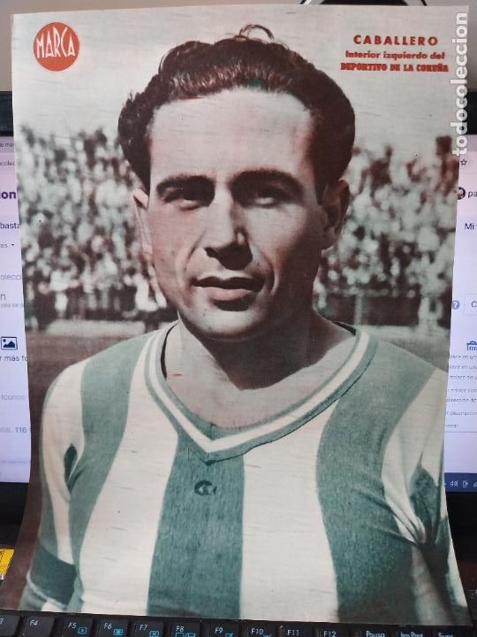Sammelleidenschaft Sport: CABALLERO DEPORTIVO CORU&Ntilde;A MARCA A&Ntilde;OS 40 LAMINA FUTBOL POSTER ORIGINAL 34 X 23.7CM APRX