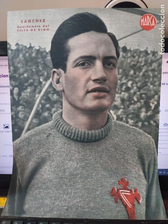 Sammelleidenschaft Sport: SANCHEZ CELTA VIGO MARCA A&Ntilde;OS 40 LAMINA FUTBOL POSTER ORIGINAL 34 X 23.7CM APRX