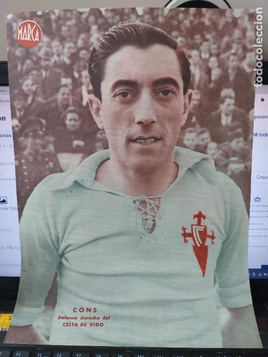 Sammelleidenschaft Sport: CONS CELTA VIGO MARCA A&Ntilde;OS 40 LAMINA FUTBOL POSTER ORIGINAL 34 X 23.7CM APRX
