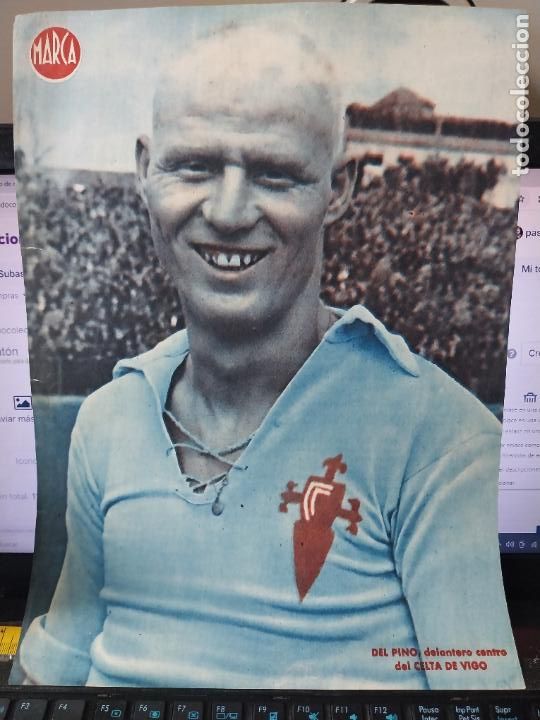Sammelleidenschaft Sport: DEL PINO CELTA VIGO MARCA A&Ntilde;OS 40 LAMINA FUTBOL POSTER ORIGINAL 34 X 23.7CM APRX