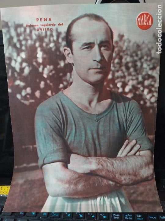 Sammelleidenschaft Sport: PENA OVIEDO MARCA A&Ntilde;OS 40 LAMINA FUTBOL POSTER ORIGINAL 34 X 23.7CM APRX