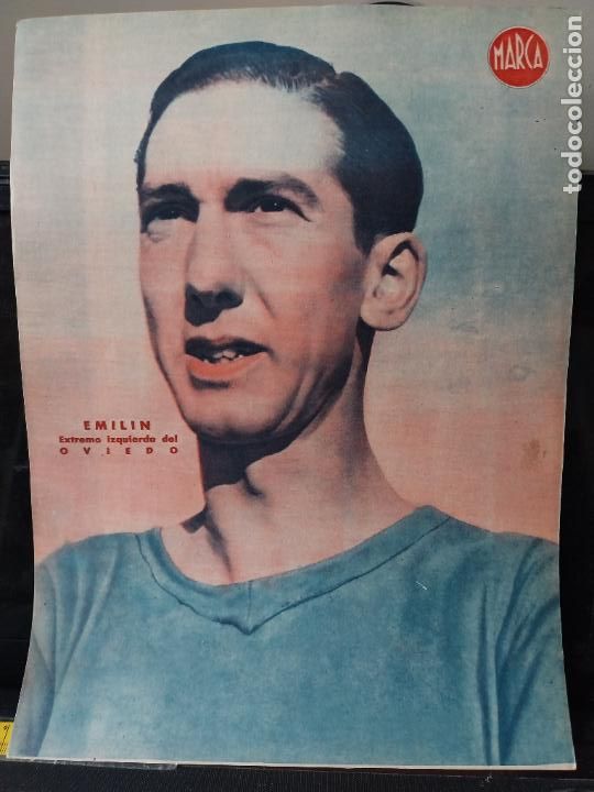Sammelleidenschaft Sport: EMILIN OVIEDO MARCA A&Ntilde;OS 40 LAMINA FUTBOL POSTER ORIGINAL 34 X 23.7CM APRX
