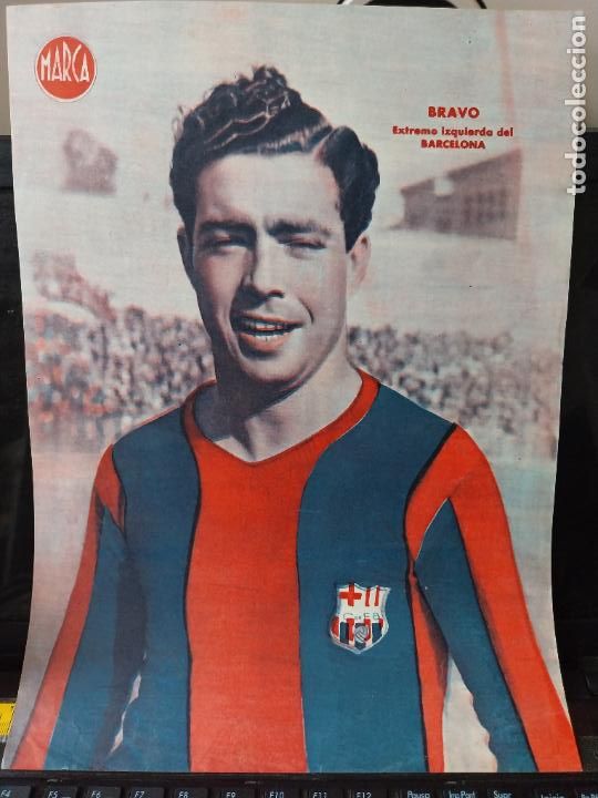 Sammelleidenschaft Sport: BRAVO BARCELONA MARCA A&Ntilde;OS 40 LAMINA FUTBOL POSTER ORIGINAL 34 X 23.7CM APRX