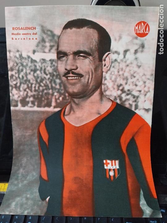 Sammelleidenschaft Sport: ROSALENCH BARCELONA MARCA A&Ntilde;OS 40 LAMINA FUTBOL POSTER ORIGINAL 34 X 23.7CM APRX