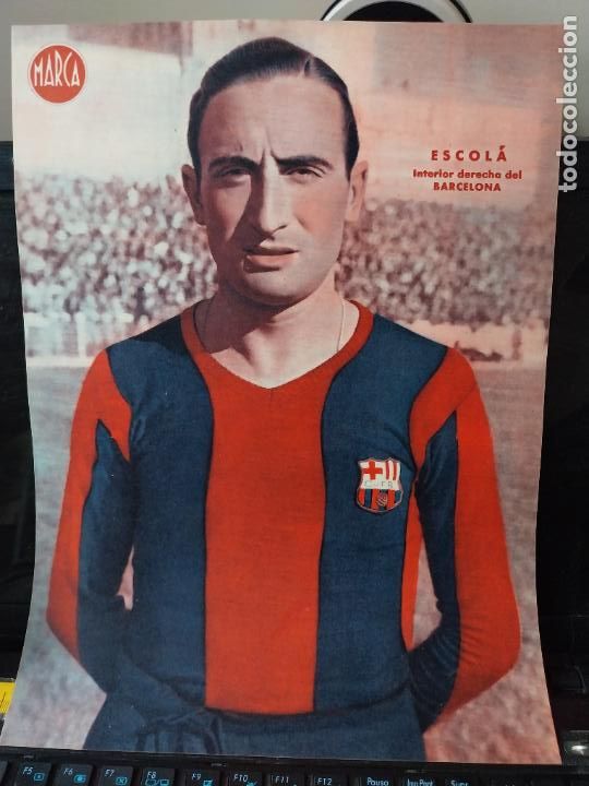 Sammelleidenschaft Sport: ESCOLA BARCELONA MARCA A&Ntilde;OS 40 LAMINA FUTBOL POSTER ORIGINAL 34 X 23.7CM APRX