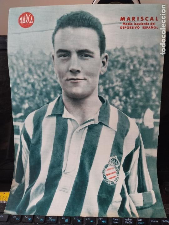 Sammelleidenschaft Sport: MARISCAL R C D ESPA&Ntilde;OL MARCA A&Ntilde;OS 40 LAMINA FUTBOL POSTER ORIGINAL 34 X 23.7CM APRX