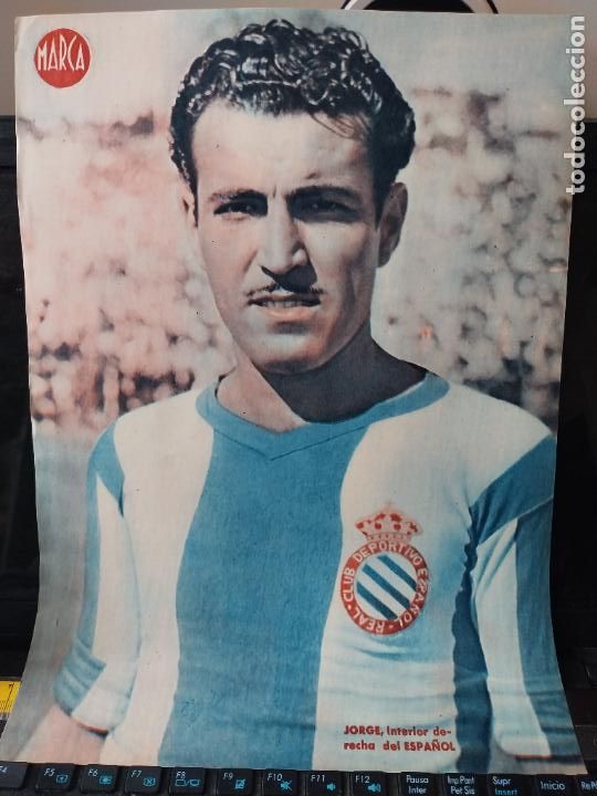 Sammelleidenschaft Sport: JORGE * R C D ESPA&Ntilde;OL MARCA A&Ntilde;OS 40 LAMINA FUTBOL POSTER ORIGINAL 34 X 23.7CM APRX