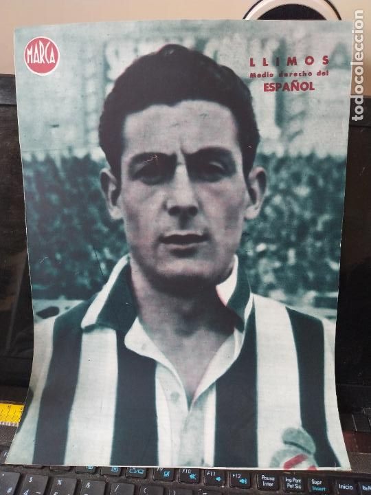 Sammelleidenschaft Sport: LLIMOS R C D ESPA&Ntilde;OL MARCA A&Ntilde;OS 40 LAMINA FUTBOL POSTER ORIGINAL 34 X 23.7CM APRX