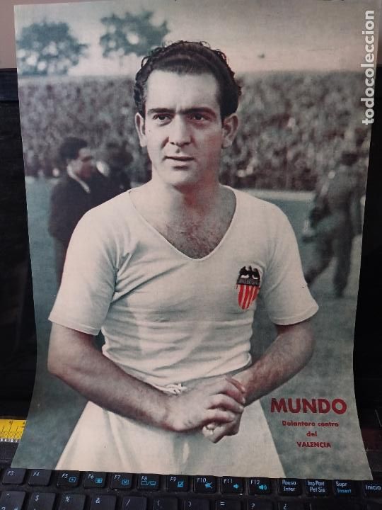 Sammelleidenschaft Sport: MUNDO VALENCIA MARCA A&Ntilde;OS 40 LAMINA FUTBOL POSTER ORIGINAL 34 X 23.7CM APRX