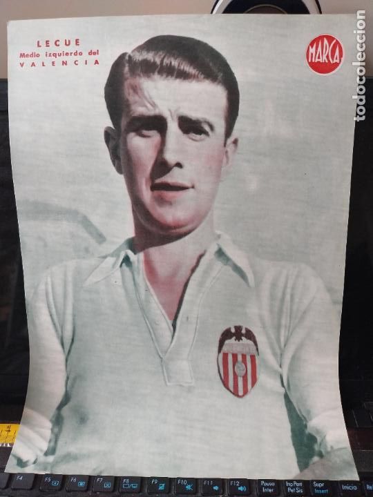 Sammelleidenschaft Sport: LECUE VALENCIA MARCA A&Ntilde;OS 40 LAMINA FUTBOL POSTER ORIGINAL 34 X 23.7CM APRX
