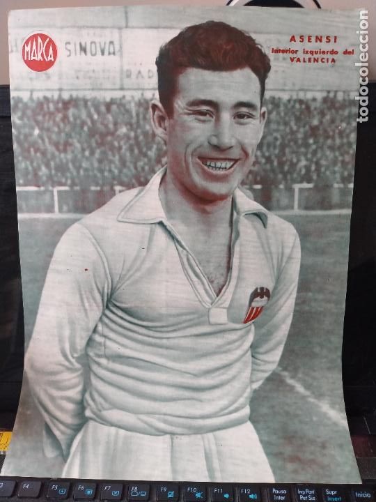 Sammelleidenschaft Sport: ASENSI VALENCIA MARCA A&Ntilde;OS 40 LAMINA FUTBOL POSTER ORIGINAL 34 X 23.7CM APRX