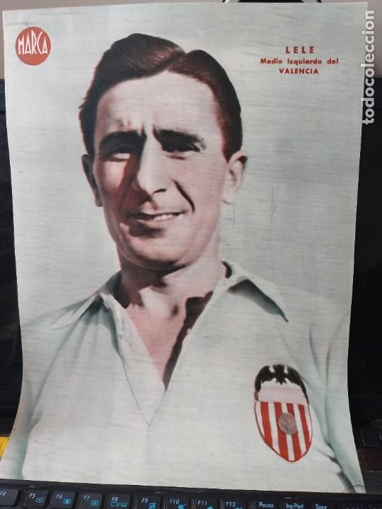 Sammelleidenschaft Sport: LELE VALENCIA MARCA A&Ntilde;OS 40 LAMINA FUTBOL POSTER ORIGINAL 34 X 23.7CM APRX