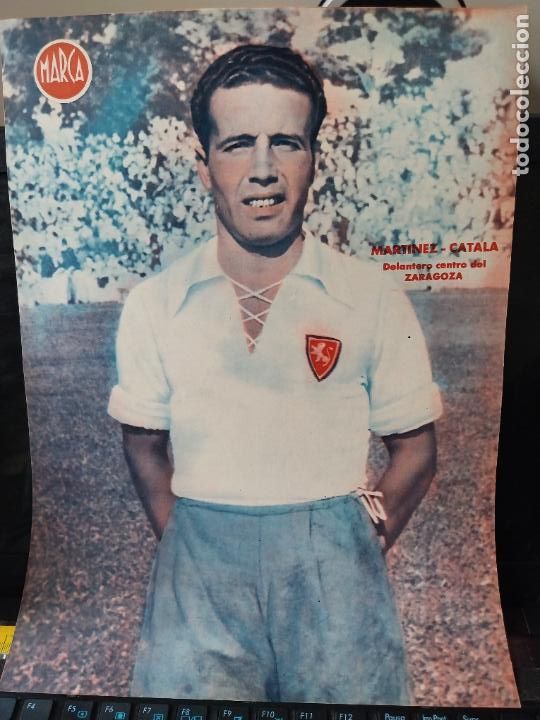 Sammelleidenschaft Sport: MARTINEZ CATALA ZARAGOZA MARCA A&Ntilde;OS 40 LAMINA FUTBOL POSTER ORIGINAL 34 X 23.7CM APRX