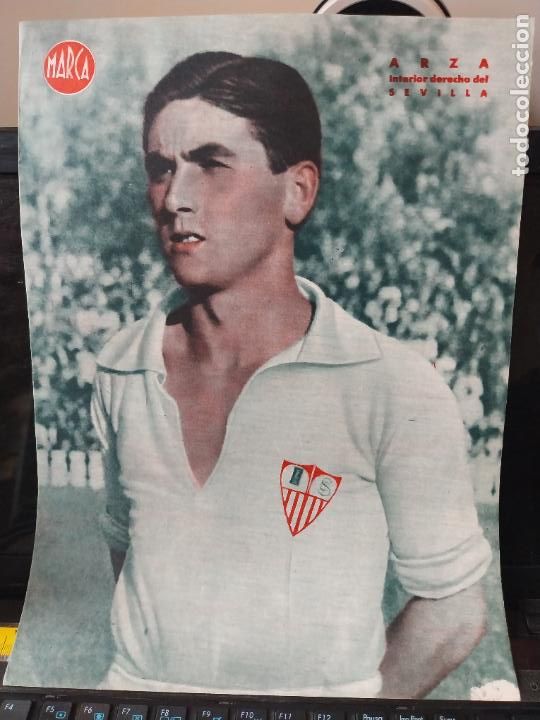 Sammelleidenschaft Sport: ARZA SEVILLA MARCA A&Ntilde;OS 40 LAMINA FUTBOL POSTER ORIGINAL 34 X 23.7CM APRX