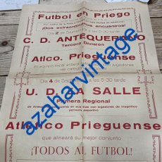 Coleccionismo deportivo: PRIEGO DE CORDOBA, AÑOS 60, CARTEL PARTIDO DE FUBOL C.D.ANTEQUERANO, ATLETICO PRIEGUENSE