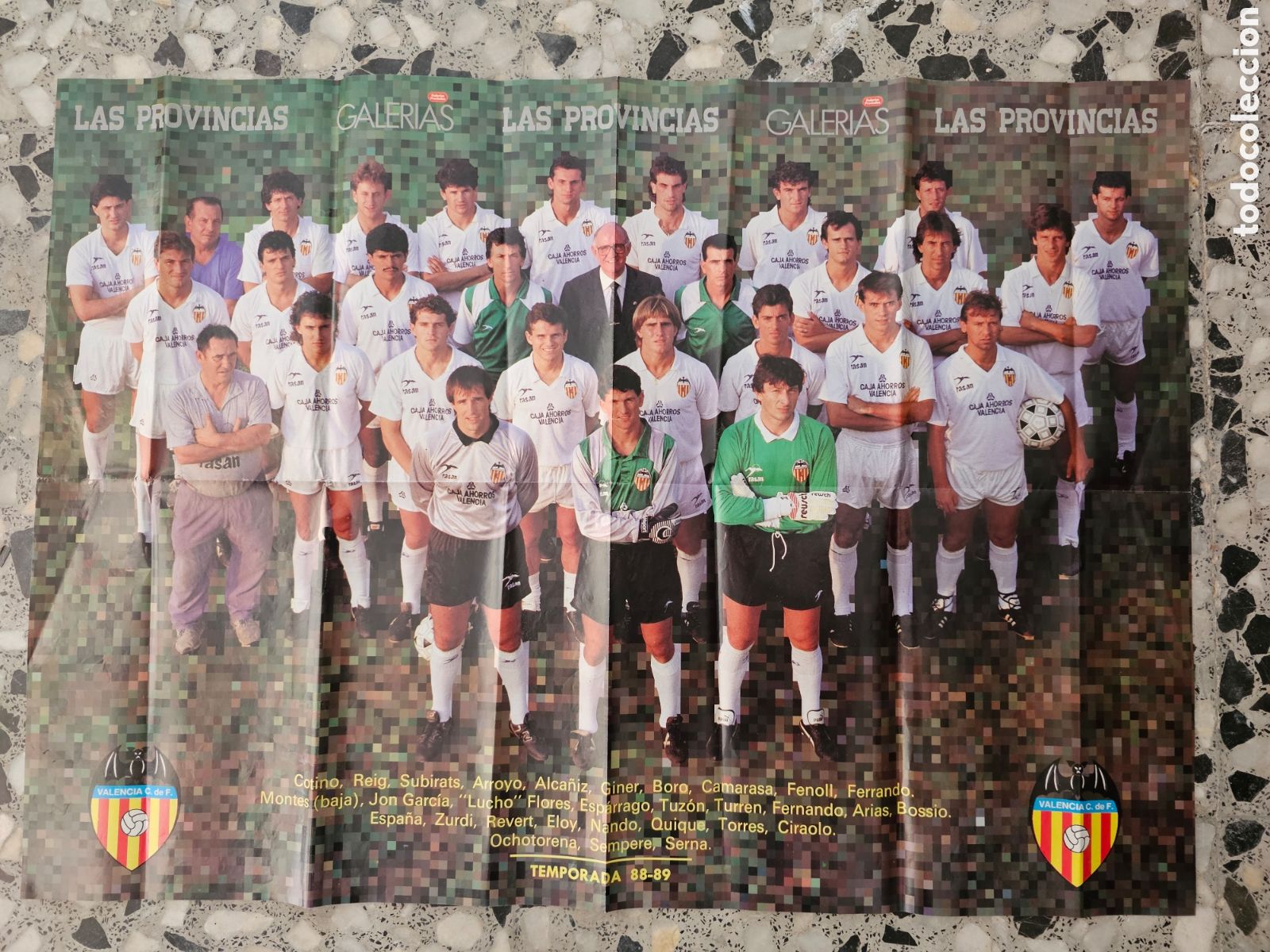 Sammelleidenschaft Sport: POSTER VALENCIA CLUB DE F&Uacute;TBOL. PAMESA VALENCIA. TEMPORADA 1988 - 1989. LAS PROVINCIAS