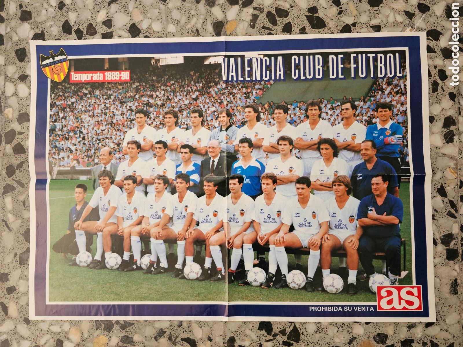 Sammelleidenschaft Sport: POSTER VALENCIA CLUB DE F&Uacute;TBOL. TEMPORADA 1989-90. PERIODICO AS