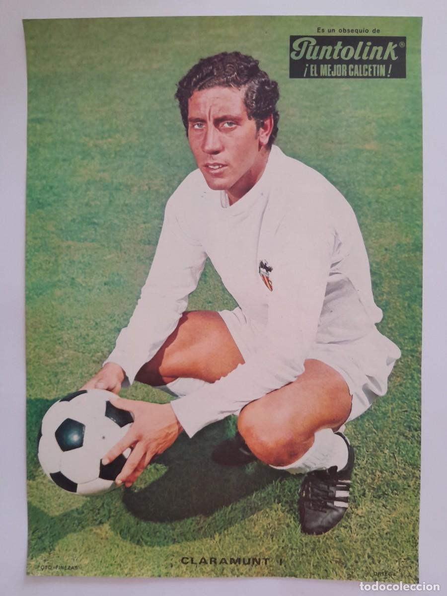 Sammelleidenschaft Sport: CARTEL VALENCIA CLUB FUTBOL CLARAMUNT I PUBLICIDAD PUNTOLINK EL MEJOR CALCETIN FOTO FINEZAS RV