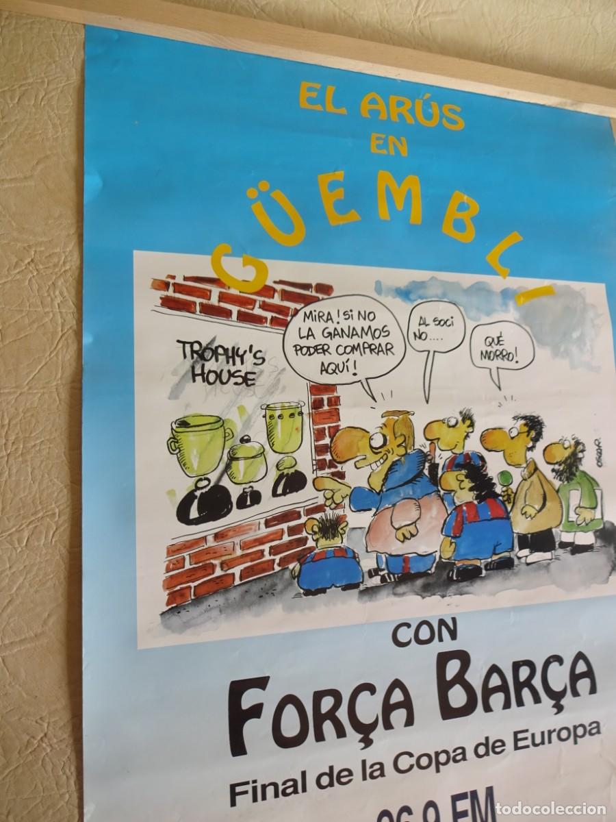 Coleccionismo deportivo: poster el arus en wembley final copa de europa con for&ccedil;a bar&ccedil;a - Foto 2