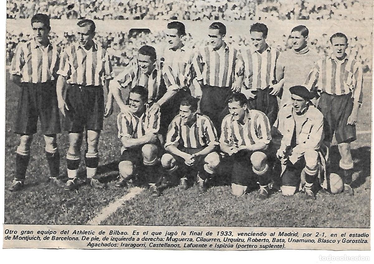Sammelleidenschaft Sport: ATHLETIC DE BILBAO: Recorte del equipo Campe&oacute;n de Copa de 1933