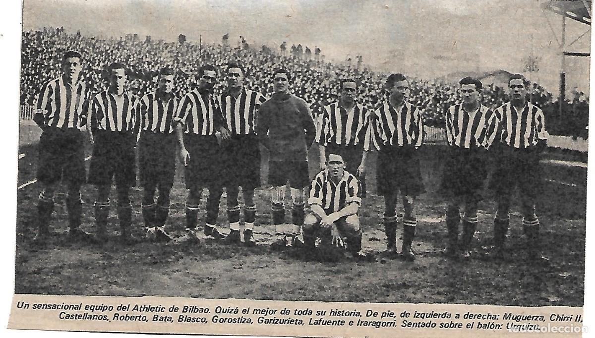 Sammelleidenschaft Sport: ATHLETIC DE BILBAO: Recorte de un gran equipo de los a&ntilde;os 30