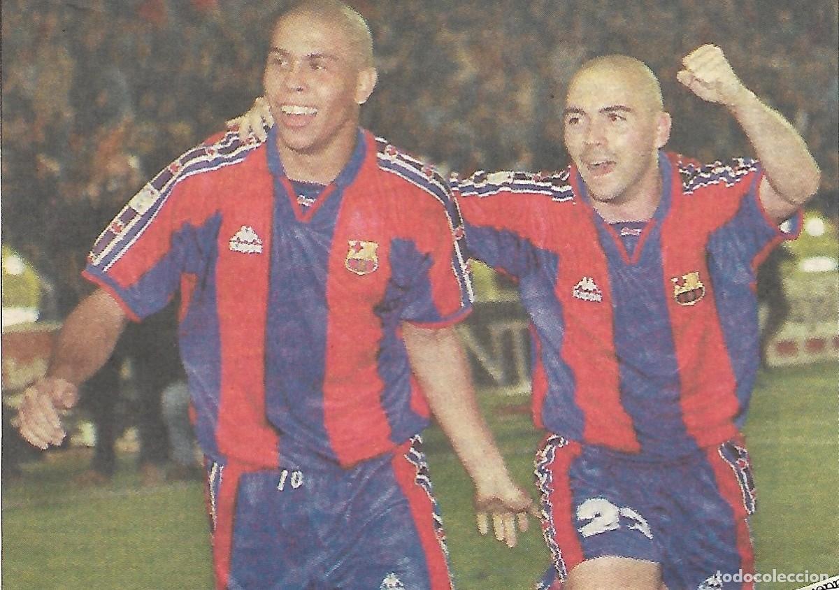 Coleccionismo deportivo: BAR&Ccedil;A: Recorte de RONALDO e IV&Aacute;N DE LA PE&Ntilde;A. 1997 - Foto 1