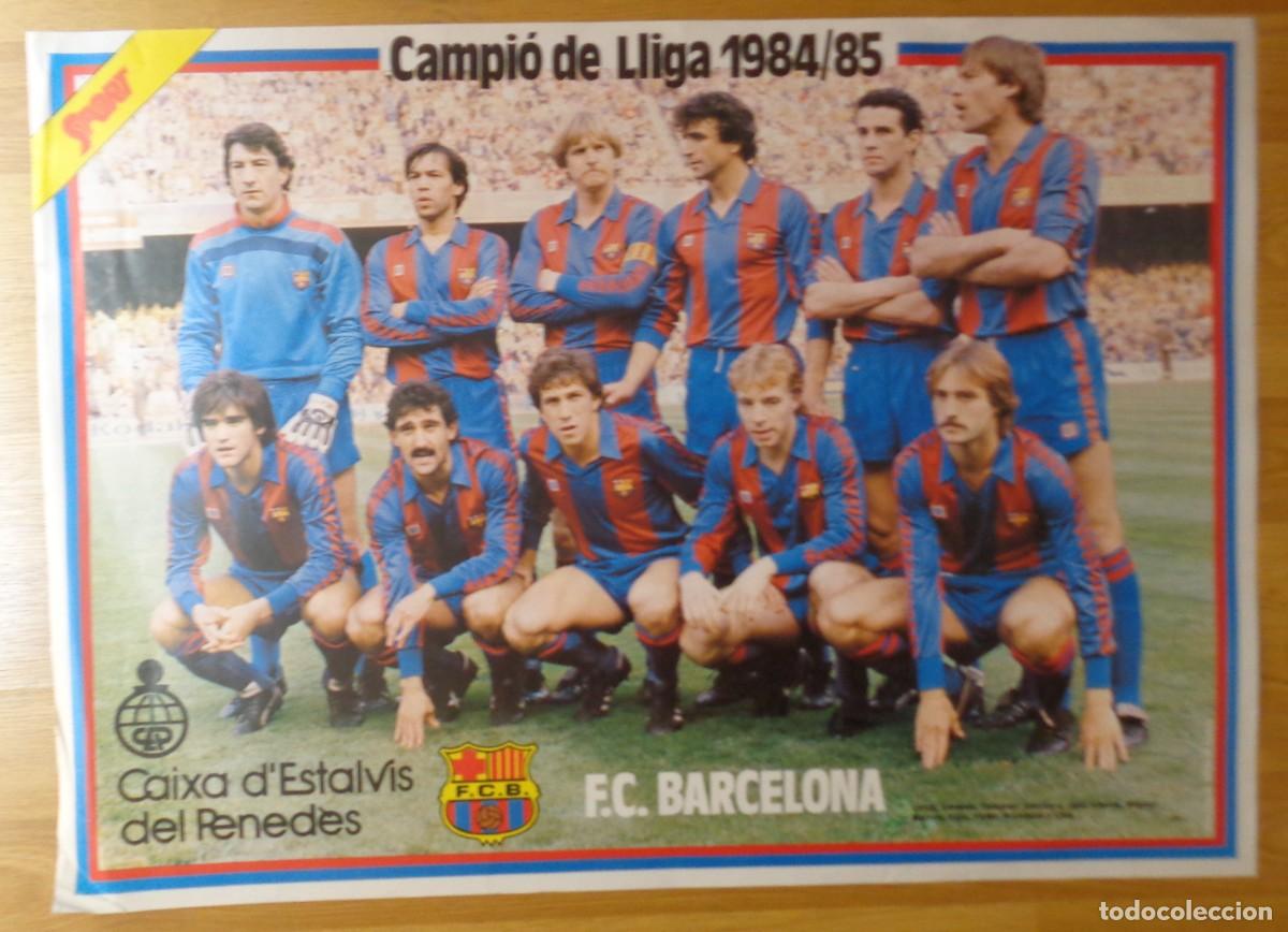 Antiguo poster original fc barcelona 1984 1985 futbol liga