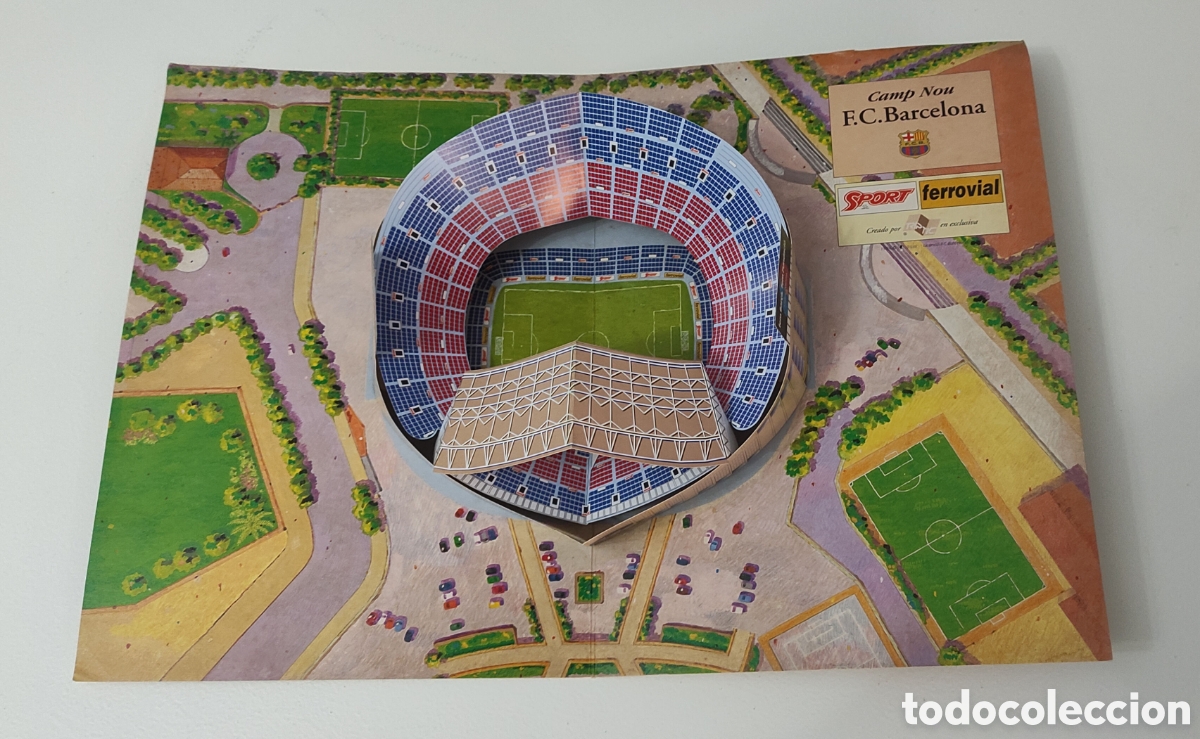 Coleccionismo deportivo: MAQUETA PLEGABLE CAMP NOU - Foto 4