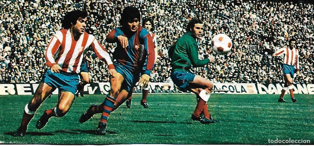 Coleccionismo deportivo: BAR&Ccedil;A:Gran recorte de SOTIL en acci&oacute;n 1974